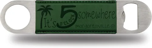 Miniatura 4 de Rico Industries Margaritaville - Hoja de barra de piel sintética grabada con láser, gran accesorio para bebidas para el día del juego