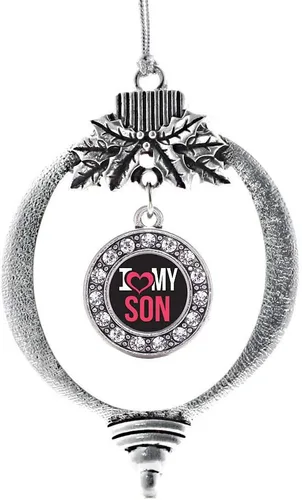 Miniatura 82 de Inspired Silver - Twin One - Adorno festivo de Navidad de plata - Adorno festivo de árbol de Navidad con dije de círculo y circonita cúbica