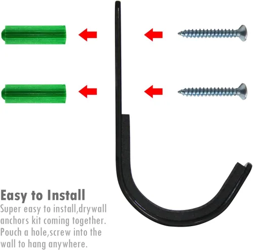 Miniatura 3 de Paquete de 6 ganchos de montaje en pared para rifles, rifles de almacenamiento, rifles, escopetas, arco de tiro con arco con acolchado suave y acero