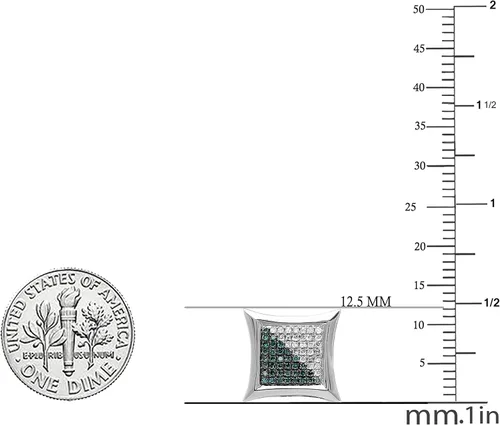 Miniatura 2 de Dazzlingrock Collection Pendientes de tuerca redondos de 0,38 quilates con forma de cometa de micro pavé de diamante blanco y azul