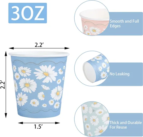 Miniatura 2 de Lamosi Paquete de 300 tazas de baño de 3 onzas, vasos de papel de 3 onzas, taza de enjuague bucal, mini taza de papel para fiestas, pícnics