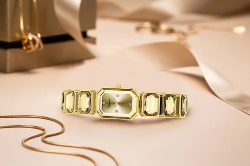 Miniatura 4 de Reloj de pulsera de cristal de lujo para mujer, elegante, rectangular, minimalista, con esfera de diamantes, impermeable, a la moda, delicado
