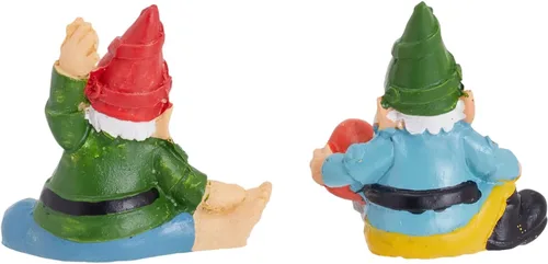 Miniatura 9 de Juvale - Juego de 4 mini gnomos de jardín, estatua al aire libre en posturas divertidas para regalos de yoga, decoración de macetas (2 pulgadas)