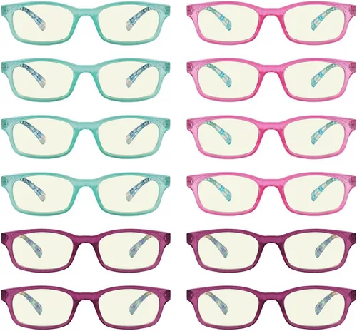 Miniatura 9 de Eyekepper Paquete de 4 lentes de lectura sin montura con bloqueo de luz azul, para mujeres y hombres, lectores de media luna, Paquete de 4