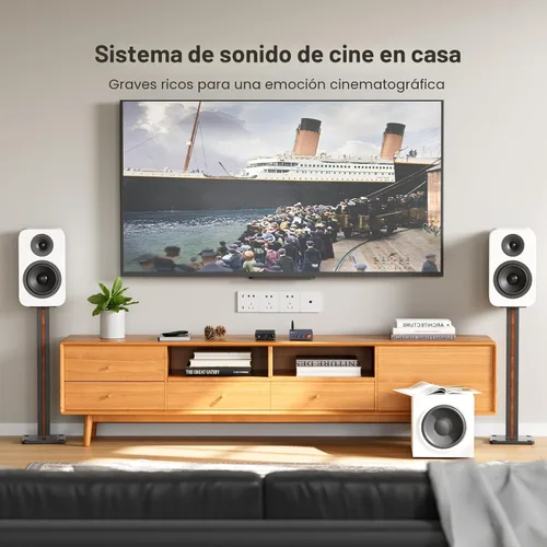 Miniatura 3 de Fosi Audio Amplificador de subwoofer M04 para cine en casa Monocanal Digital Clase D Amplificador de potencia integrado para altavoces pasivos