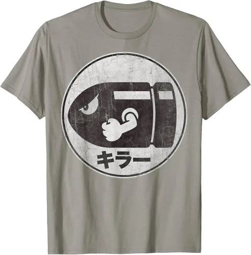 Miniatura 28 de Super Mario Camiseta con logotipo de Bullet Bill Distressed en Kanji