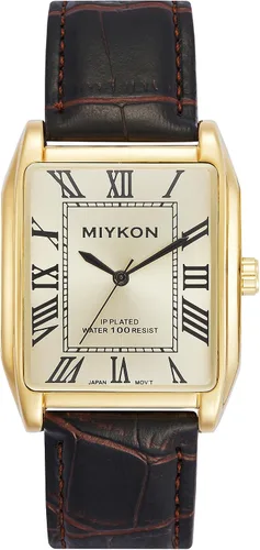 Miykon Vintage Watches for Men – Classic Tank Square Analog Watch with Genuine Leather Wrist Strap, Mens Dress Watches – Japanese Quartz, Waterproof