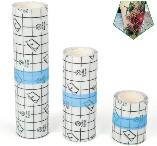 Miniatura 18 de 50 piezas de vendajes adhesivos elásticos impermeables de 6 x 6 pulgadas, película transparente para cuidado posterior de tatuajes y reparación