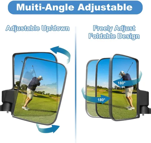 Miniatura 5 de Espejo universal para carrito de golf, espejos laterales para carrito de golf, espejos retrovisores para Club Car EZGO Yamaha UVT AVT Espejos