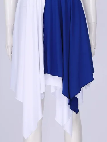 Miniatura 7 de Aislor Vestido asimétrico de baile de elogios litúrgicos para mujer, túnica sin mangas, bloque de color, disfraz de baile lírico