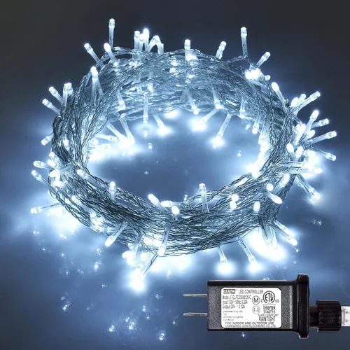 Miniatura 12 de Cadena de luces rosa para exteriores, decoraciones de San Valentín, 8 modos de luces de hadas de Navidad, enchufe para árbol del dormitorio
