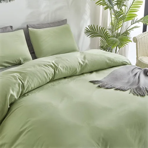 Miniatura 434 de CLOTHKNOW - Juego de edredón verde militar tamaño completo de 3 piezas, juego de ropa de cama verde oscuro, edredón suave con 2 fundas de almohada