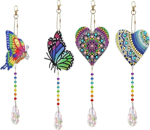 Miniatura 9 de Kit de pintura de diamante con forma especial de corazón de amor, 2 piezas, taladro especial, arte de diamante, luz solar, ventana para atrapar
