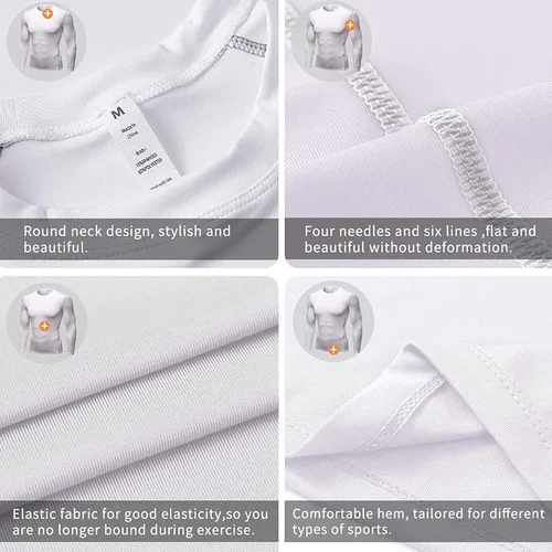 Miniatura 4 de Queerier Paquete de 3 camisetas de compresión para hombre, camisetas de manga larga para hombre, camiseta térmica deportiva
