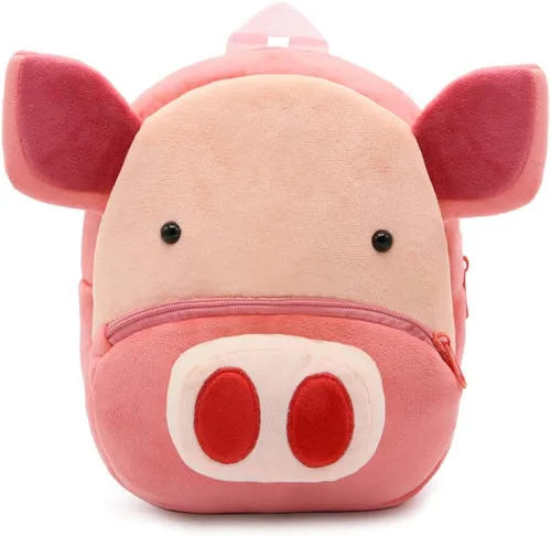 Miniatura 5 de Ladyzone Mochila para niños pequeños con diseño de animales del zoológico, bonita bolsa de felpa de dibujos animados de 10 pulgadas para niños