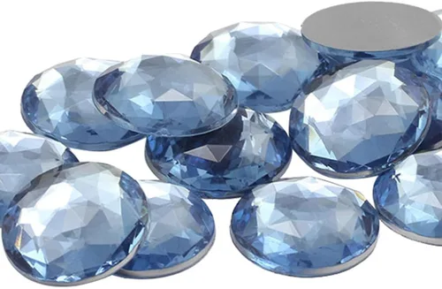 Miniatura 18 de Joyas de diamantes de imitación acrílicos redondos con parte trasera plana de 0.709 in, adornos de gemas de plástico para cosplay, disfraces