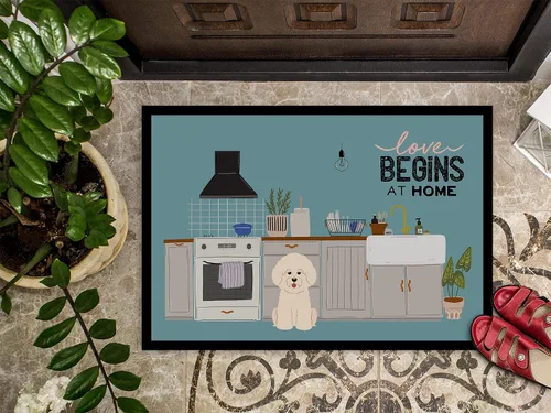 Miniatura 3 de Caroline's Treasures CK7779MAT Bichon Frise - Felpudo de cocina de 18 x 27 pulgadas, tapete para puerta delantera, para interiores y exteriores