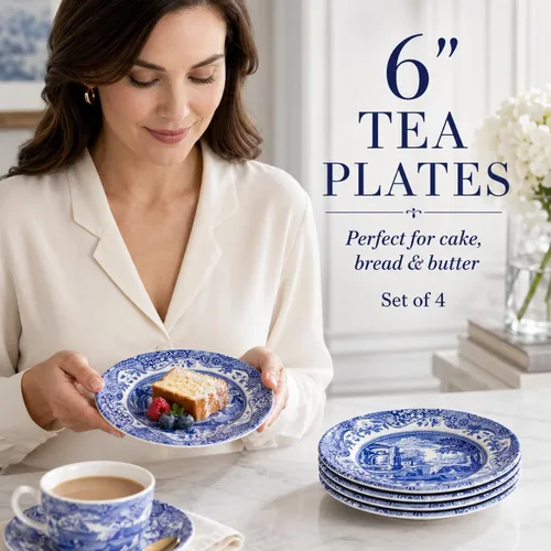 Miniatura 2 de Spode Plato de pan y mantequilla italiano azul, juego de 4