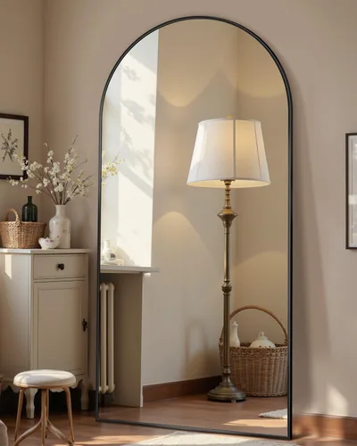 Miniatura 19 de Espejo de longitud completa, espejo arqueado grande de 76"x34", espejos de pie grandes, espejos altos para cuerpo, espejo de piso para dormitorio