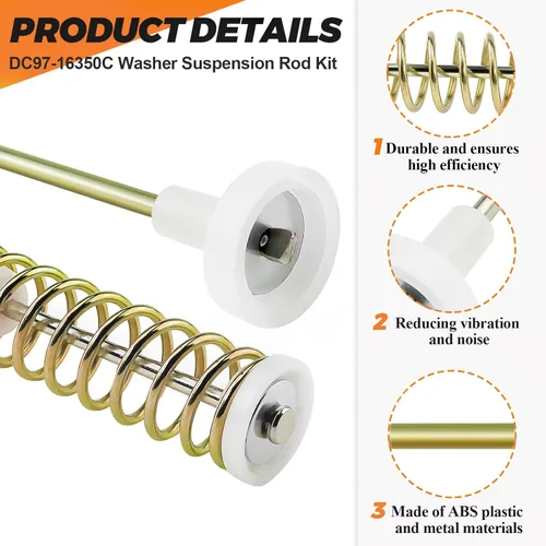 Miniatura 2 de Kit de varillas de suspensión para lavadora WA50R5200AW DC97-16350C (paquete de 4) por Beaquicy - Reemplazo para arandelas Samsung - Reemplaza
