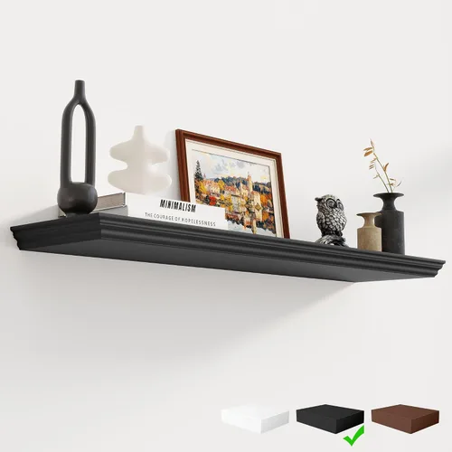 Miniatura 22 de Fun Memories Estantes flotantes de 24 pulgadas de largo, 9.3 pulgadas de profundidad, estantes flotantes de corona clásica para pared, estantes