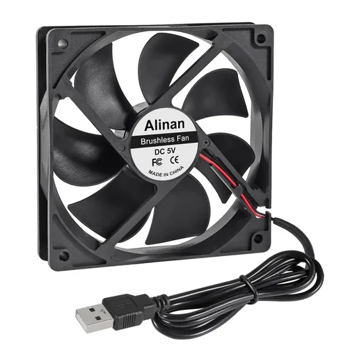 Miniatura 6 de Alinan 4pcs 4.724x4.724x0.984 in 5V Ventilador USB 2000RPM 66.3CFM 31.5dBA Computadora y Electrónica Ventilador de Refrigeración