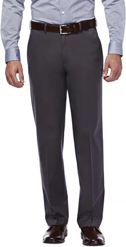 Haggar - Pantalón caqui para hombre, diseño de ajuste clásico con frente plano, no se plancha (tallas regulares, grandes y altas)