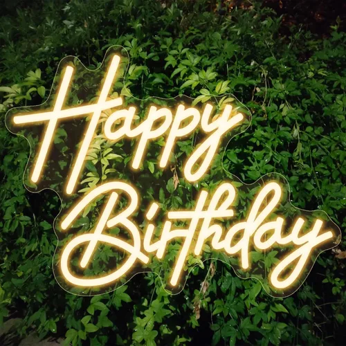 Miniatura 9 de Letrero de neón de feliz cumpleaños 16 de 15.7 x 11.8 pulgadas, letrero de neón de feliz cumpleaños para telón de fondo con interruptor regulable