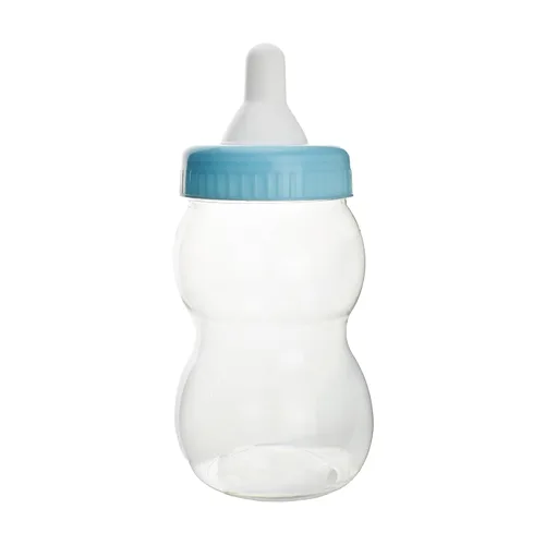 Homeford Botella de leche Jumbo Banco de monedas Baby Shower Contenedor de plástico, 13 pulgadas, azul claro