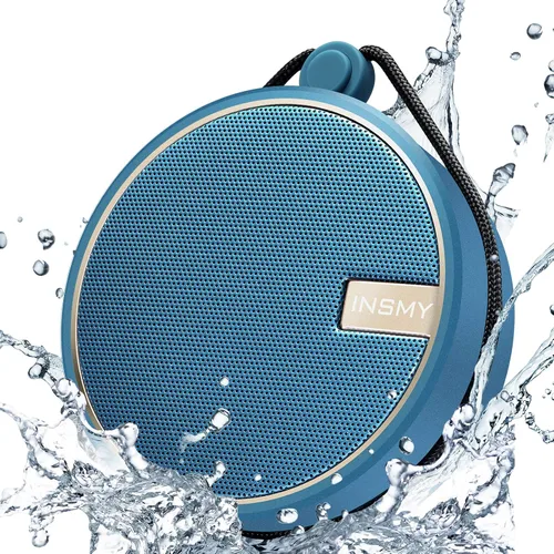 INSMY C12 IPX7 Altavoz de ducha impermeable con Bluetooth, altavoz portátil pequeño, altavoces Bluetooth inalámbricos con sonido claro y fuerte,