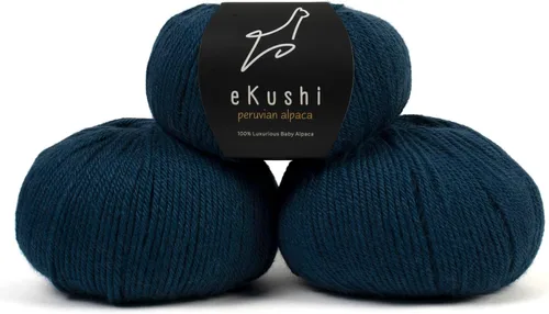 Miniatura 31 de 100% Hilo de Alpaca para Bebé para Tejer y Ganchillo - Juego de 3 Madejas de Hilo Premium DK - Ligero, Hipoalergénico y Térmico Hecho en Perú - N010
