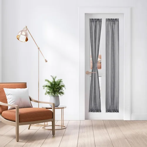 Miniatura 19 de NICETOWN - Cortinas transparentes para puerta de ventana, tratamiento de ventana lateral para puertas estrechas de vidrio/cocina/puerta delantera