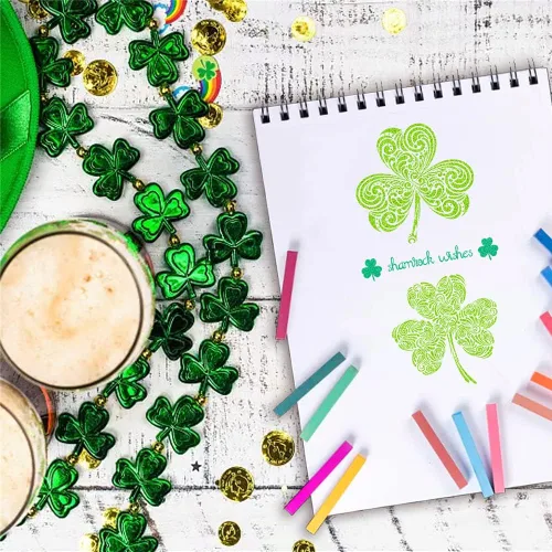 Miniatura 3 de Sellos transparentes de CRASPIRE para el día de San Patricio Hoja de trébol Sellos transparentes para álbum de recortes para hacer tarjetas DIY