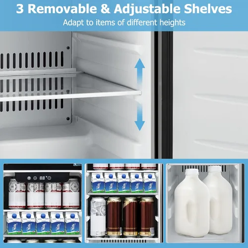 Miniatura 3 de KOTEK Refrigerador de bebidas para 115 latas, de 32 a 50 ℉, enfriador de bebidas independiente bajo mostrador con puerta de acero inoxidable