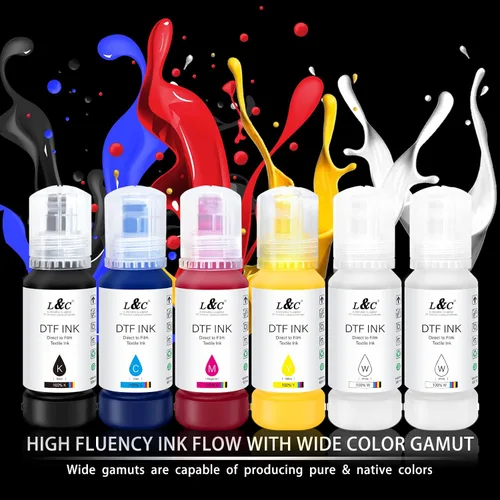 Miniatura 3 de L&C Tinta DTF de llenado automático de 20.3 fl oz DTF tinta de transferencia para Epson ET-8550 ET-8500 D570 R1390 Impresoras DTF Impresión