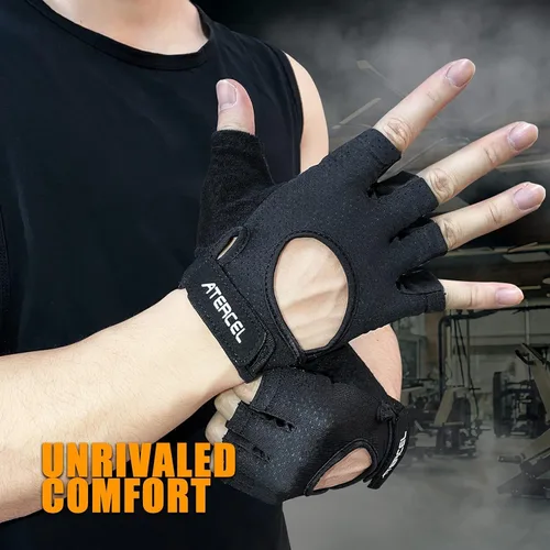 Miniatura 3 de ATERCEL Guantes de levantamiento de pesas, protección completa de la palma de la mano, guantes de entrenamiento para gimnasio, ciclismo, ejercicio