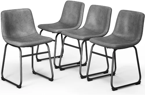 Miniatura 40 de YaFiti - Juego de 2 sillas de comedor de 18 pulgadas, sillas modernas tapizadas para comedor con cojines de piel sintética y patas de metal, silla