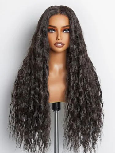 Miniatura 7 de GORGIUS Peluca lacia sin pegamento Ombre rubia ondulada HD con encaje frontal transparente, lista para usar, prediseñado, elaborado con tecnología