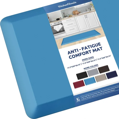 Miniatura 34 de KitchenClouds Alfombra de cocina acolchada anti fatiga, 17.3 x 60 pulgadas, impermeable, antideslizante, tapete de escritorio cómodo, para cocina