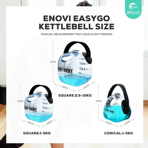 Miniatura 7 de EasyGo Pesas Rusas, Pesa Rusa Plegable Rellena de Agua, Pesa Rusa Ajustable