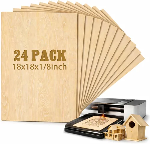 Miniatura 20 de Juexica 12 piezas de hojas de tilo de 3 mm 1/8" x 12" x 18" tablero de madera contrachapada hojas delgadas para manualidades en madera proyectos