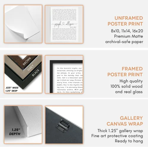 Miniatura 3 de Letras de canciones personalizadas para pared, regalo de boda de aniversario personalizado para parejas, póster de letras de boda, regalo de primera