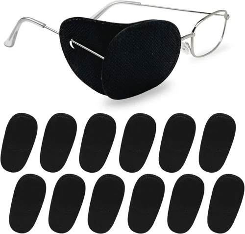 Parches de ojos para niños para gafas – Parches negros izquierdo y derecho para ambliopía, estrabismo, tratamiento de ojos perezosos y recuperación