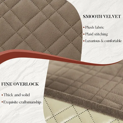 Miniatura 7 de Fundas de terciopelo 10% impermeables para sofá modular reclinable en forma de L, juego de 1 funda acolchada para sofá reclinable esquinero, lavable