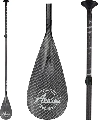 Miniatura 14 de Abahub Paletas de SUP de fibra de carbono, 1 sección de 3 secciones ajustables de 67 a 86 pulgadas, eje de fibra de carbono, remos ligeros para Eje