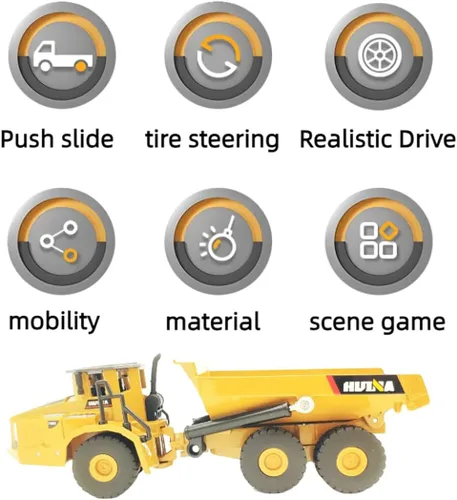 Miniatura 6 de Camiones de juguete de metal para niños, camión volquete de metal, juguete para interiores y exteriores, juguetes de construcción de metal fundido a