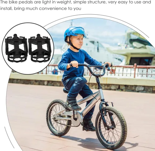 Miniatura 9 de Par de pedales de bicicleta para niños, 3.93 x 2.55 pulgadas, ligeros, antideslizantes, pedales de ciclismo para niños, bicicletas de montaña