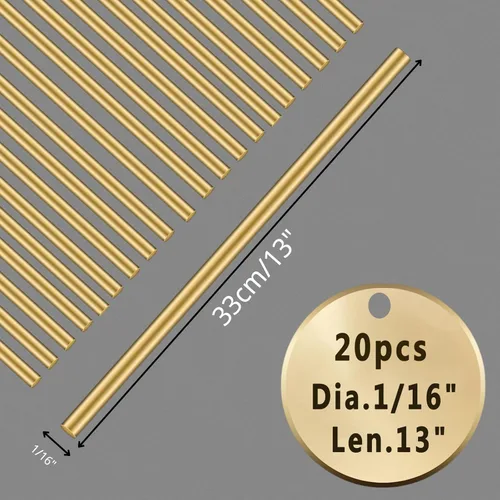 Miniatura 2 de Varillas de soldadura de latón – 1/16 x 13 pulgadas, 20 varillas, varillas de soldadura sólidas de baja temperatura para manualidades, reparación