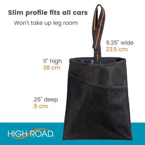 Miniatura 6 de HIGH ROAD - Bolsa de basura para automóvil con forro a prueba de fugas y bolsillo de almacenamiento Negro