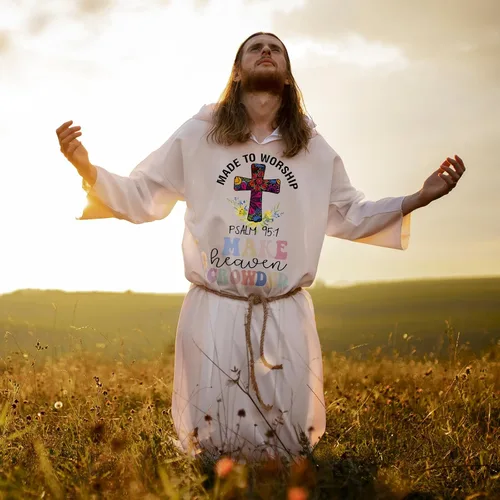 Miniatura 6 de 20 hojas de vinilo de transferencia de calor de Jesús, varios parches cristianos para planchar, vinilo colorido estampado de oración HTV adhesivos